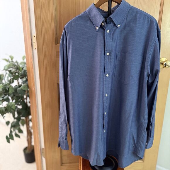 ORVIS Shirt Long Sleeve, Large, SIGNATURE COLLECTION,‎ Button Down  Solid Blue - Picture 1 of 10